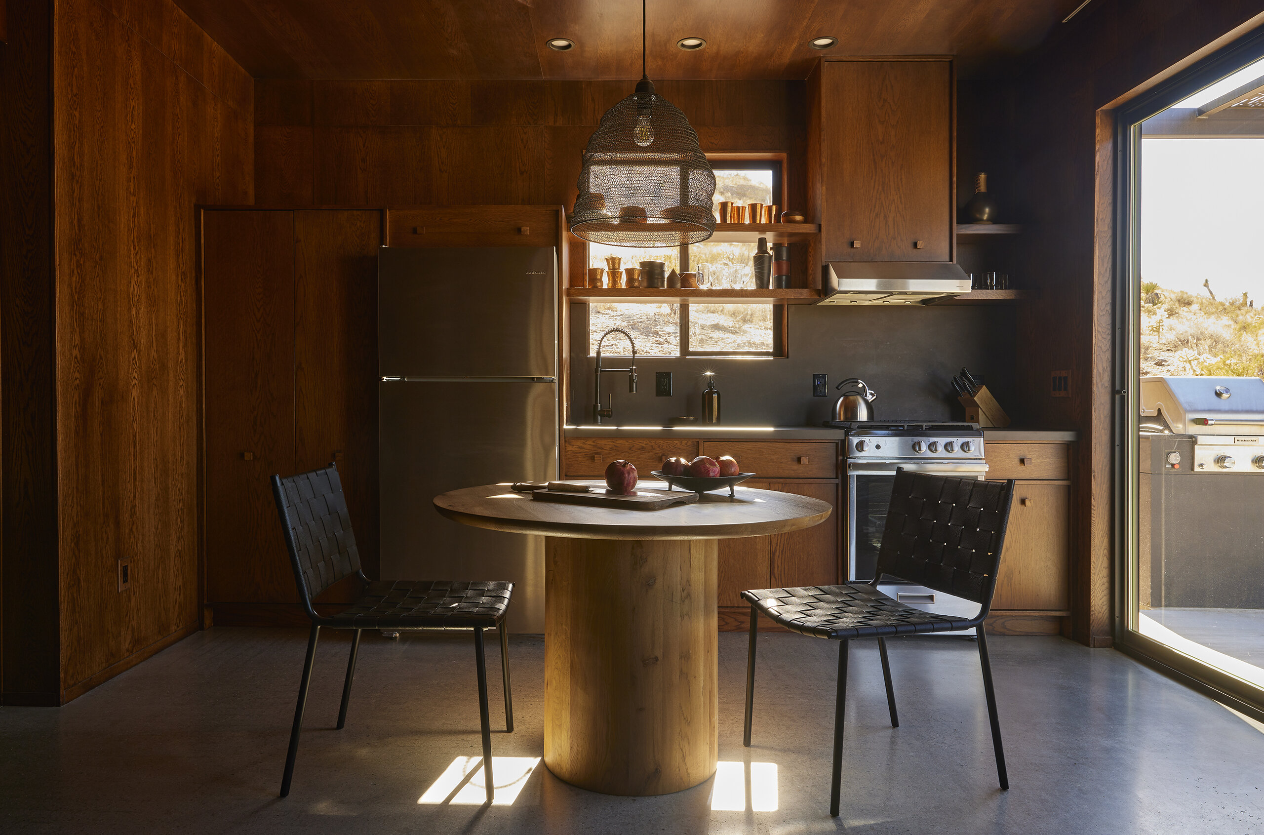 Kitchen at Pause House PM in golden light